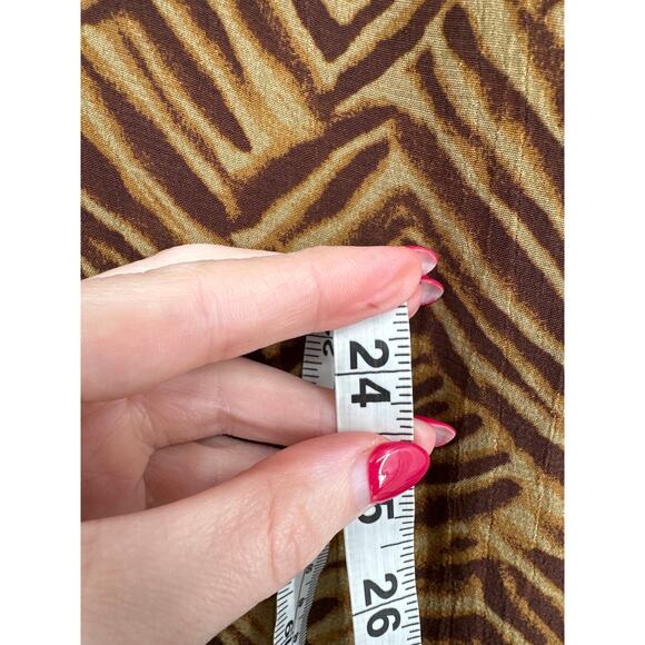 90s Vintage Skirt Womens Medium Brown Tribal Fringe Beaded Party Y2K Knee Length - Picture 8 of 9